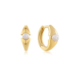 Modern Muse -  Pearl Geometric Huggie - 2 colours