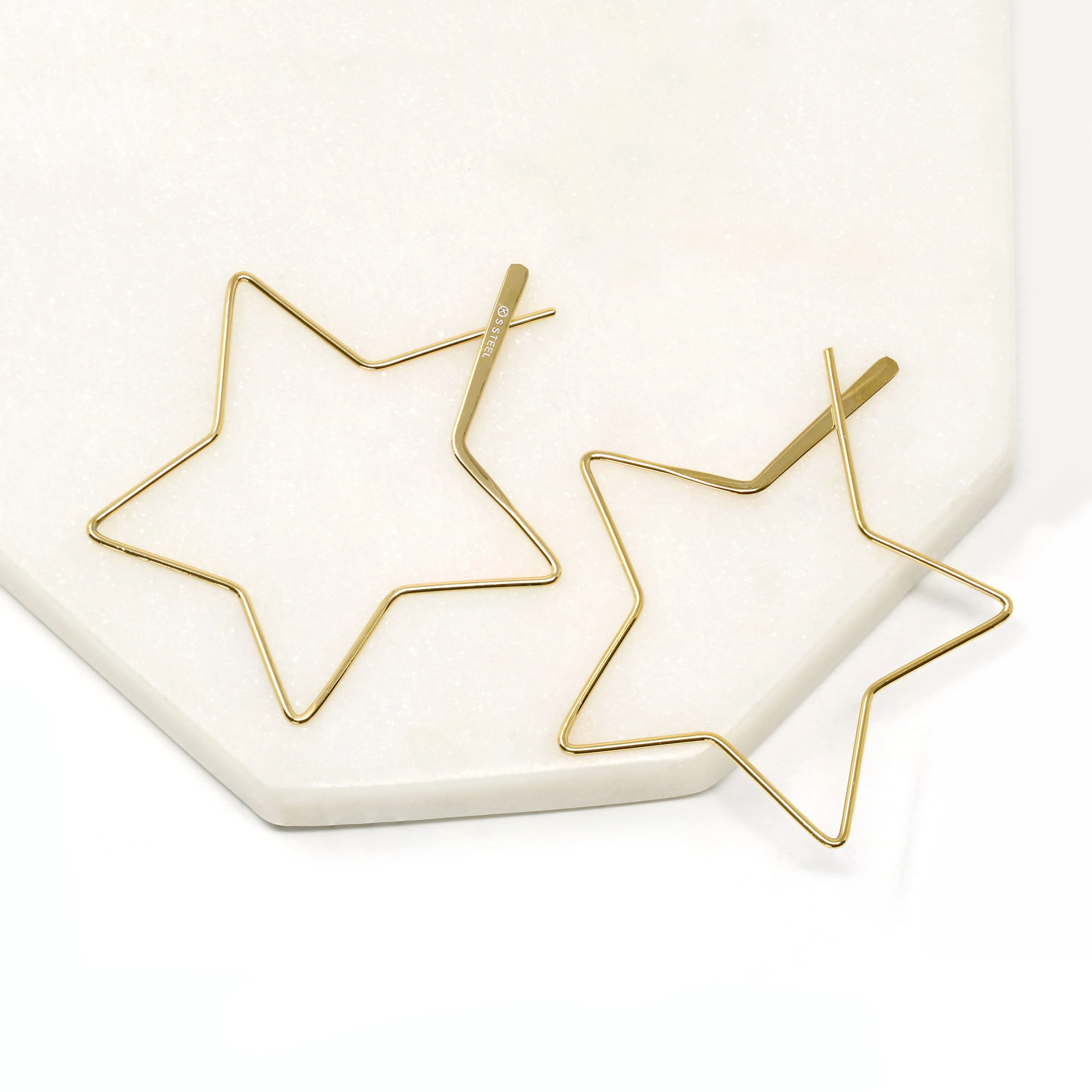 Modern Stainless Steel Star Hoops