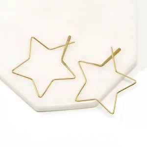 Modern Stainless Steel Star Hoops