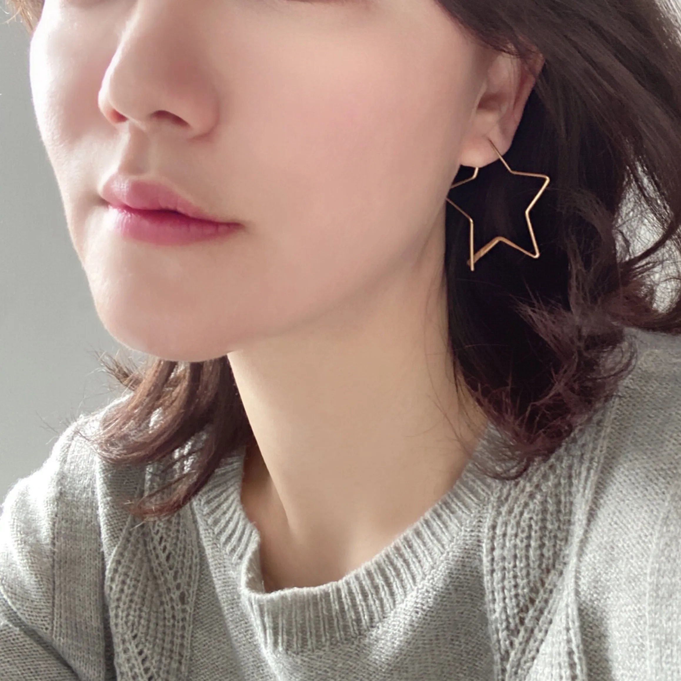 Modern Stainless Steel Star Hoops