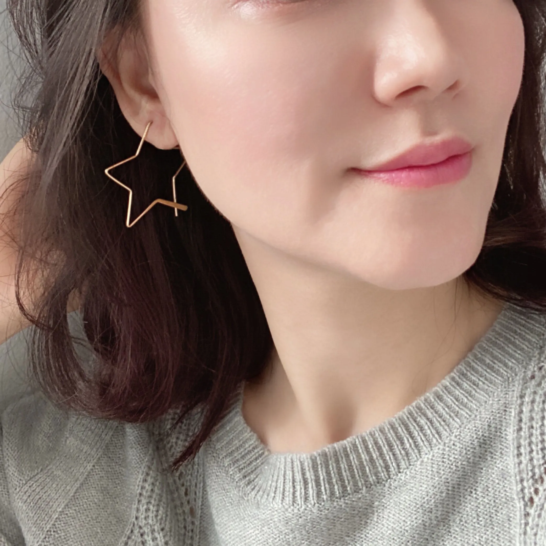 Modern Stainless Steel Star Hoops
