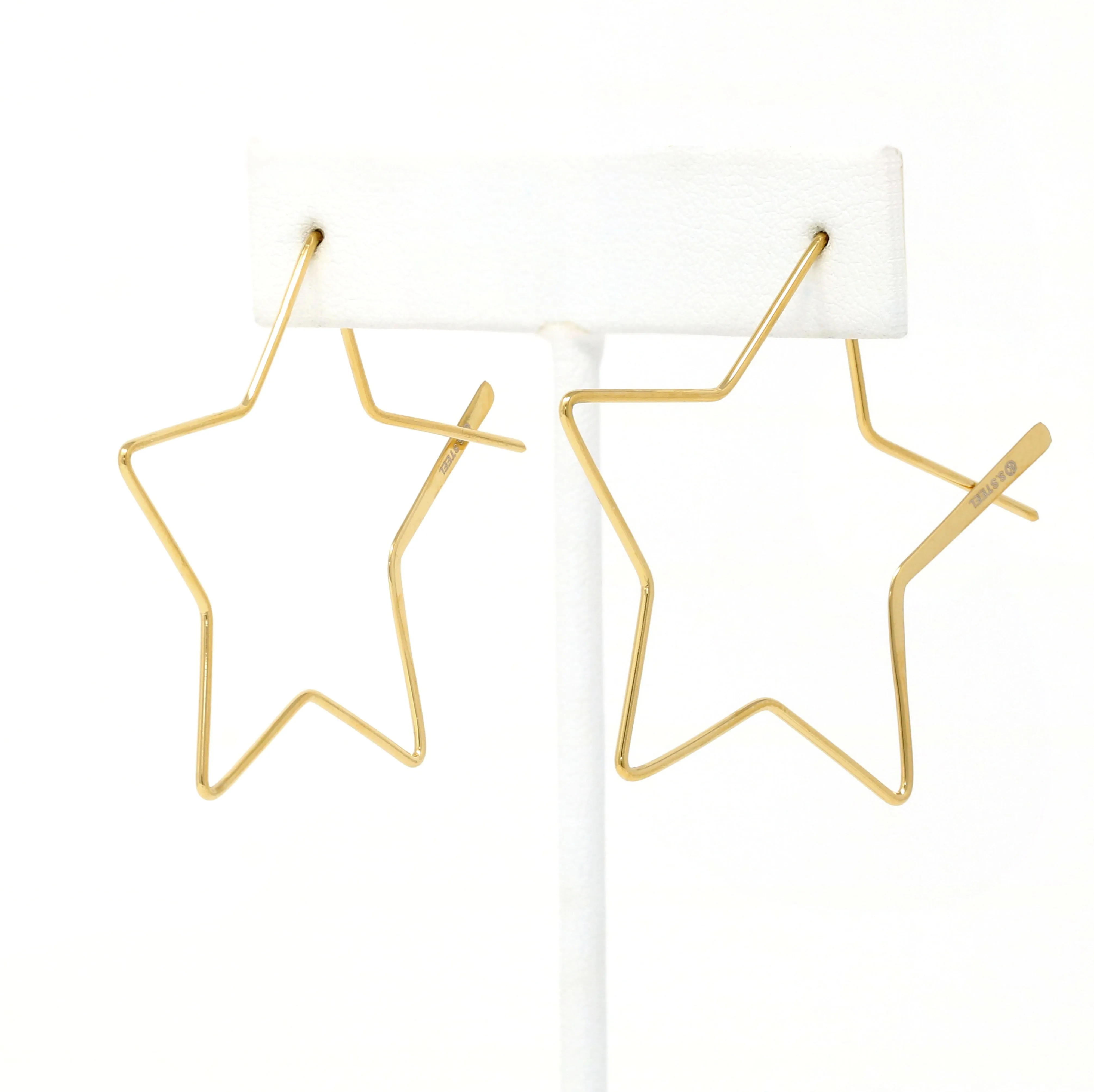 Modern Stainless Steel Star Hoops