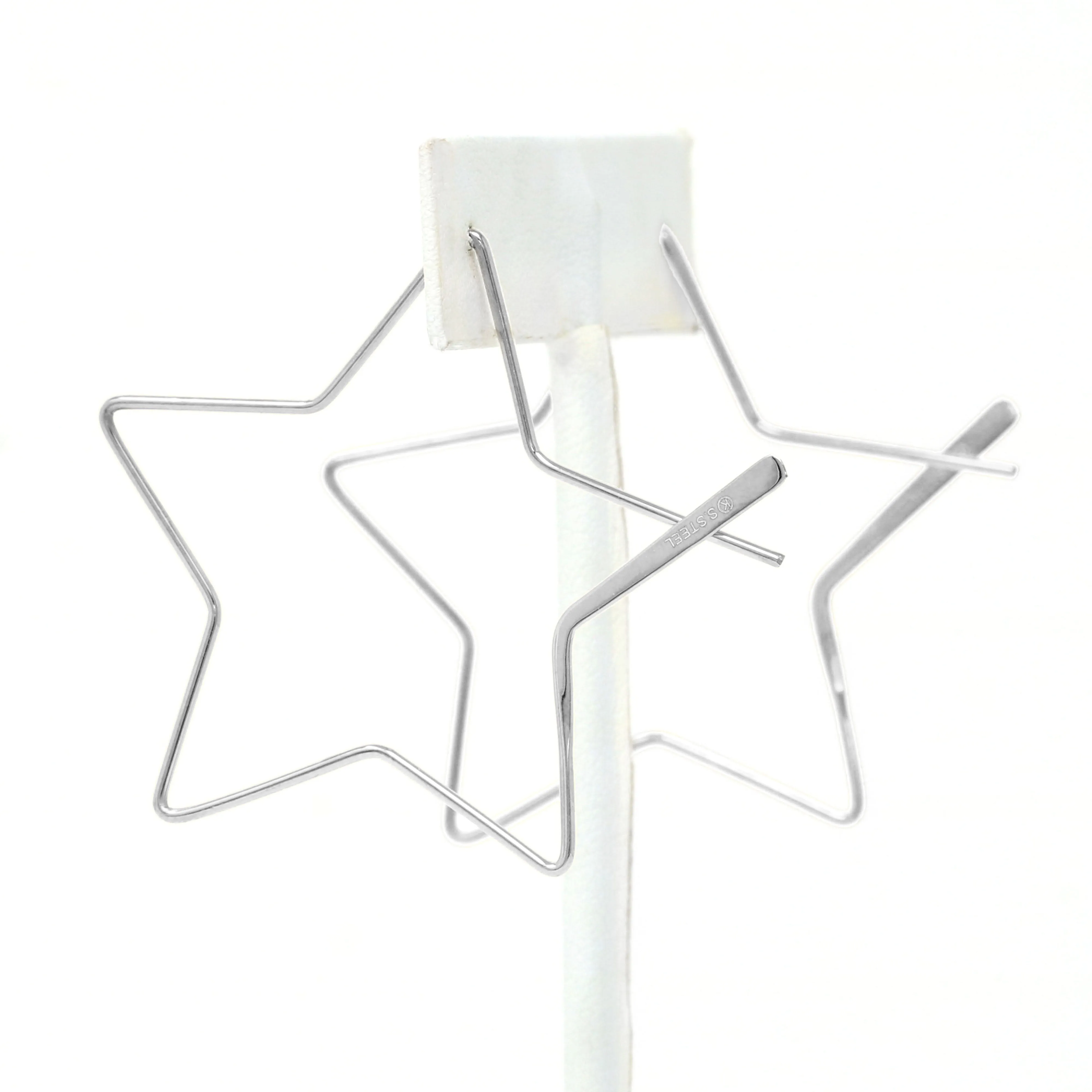 Modern Stainless Steel Star Hoops