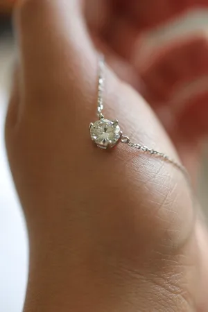 Moissanite Halo Necklace