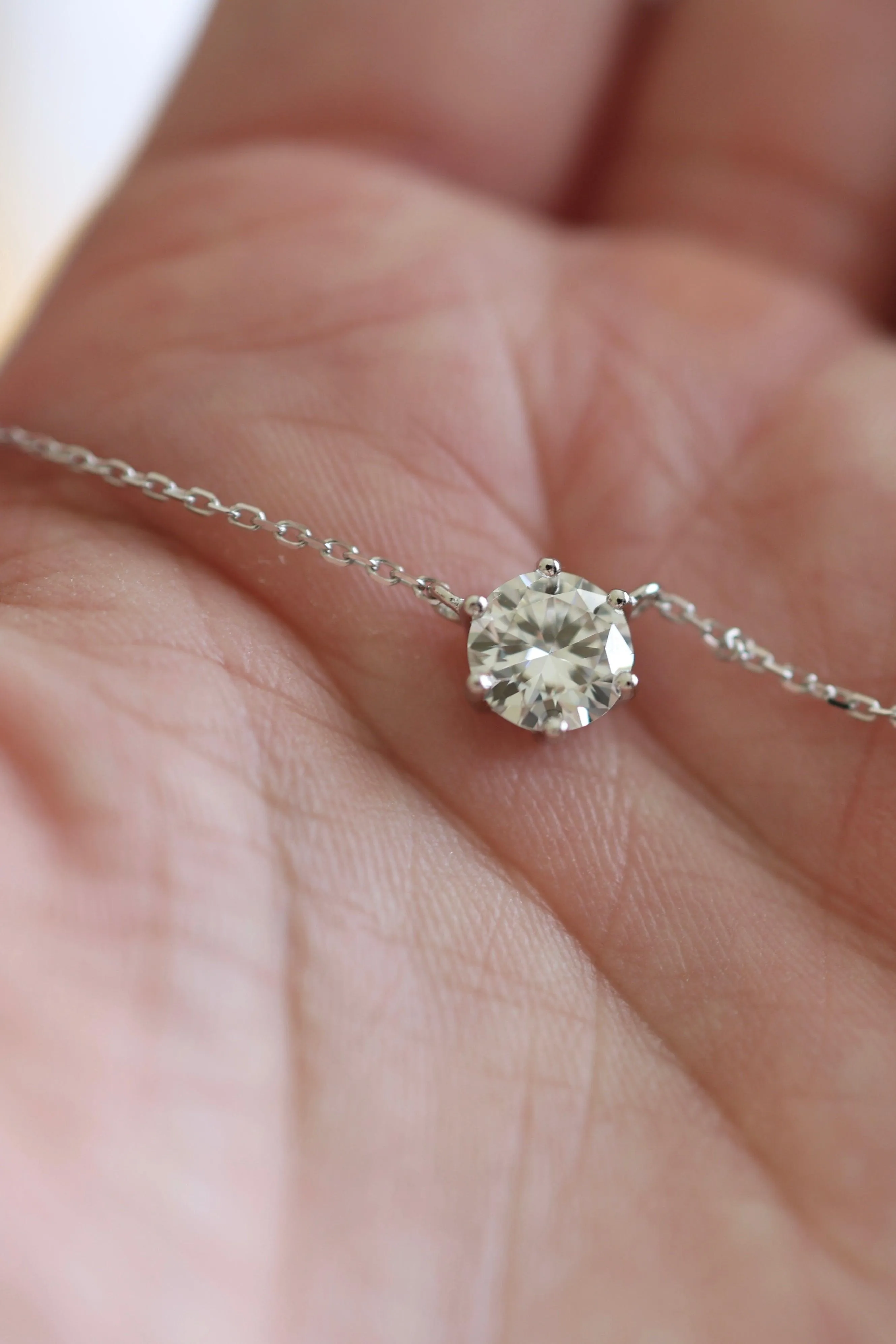 Moissanite Halo Necklace