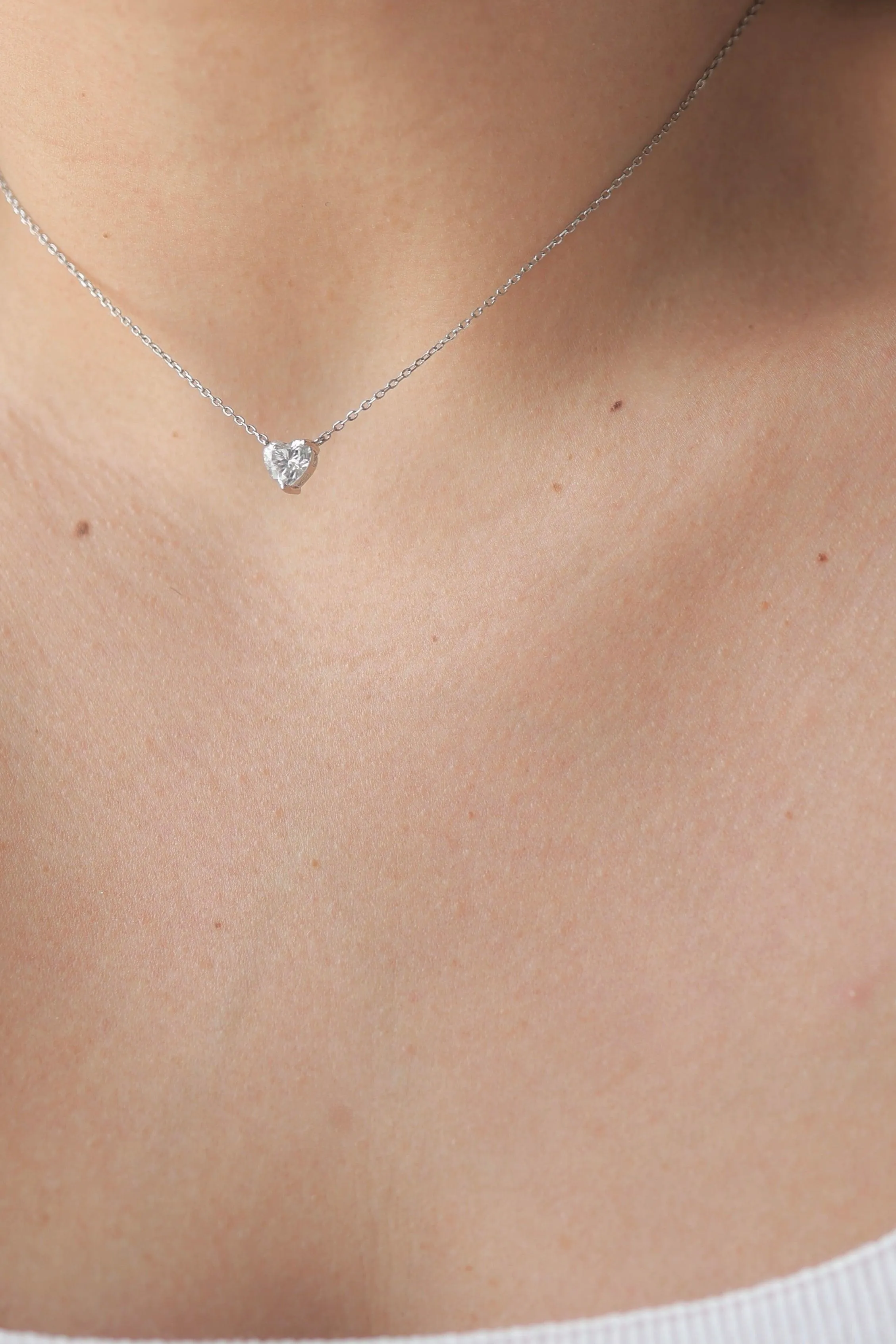Moissanite Heart Necklace