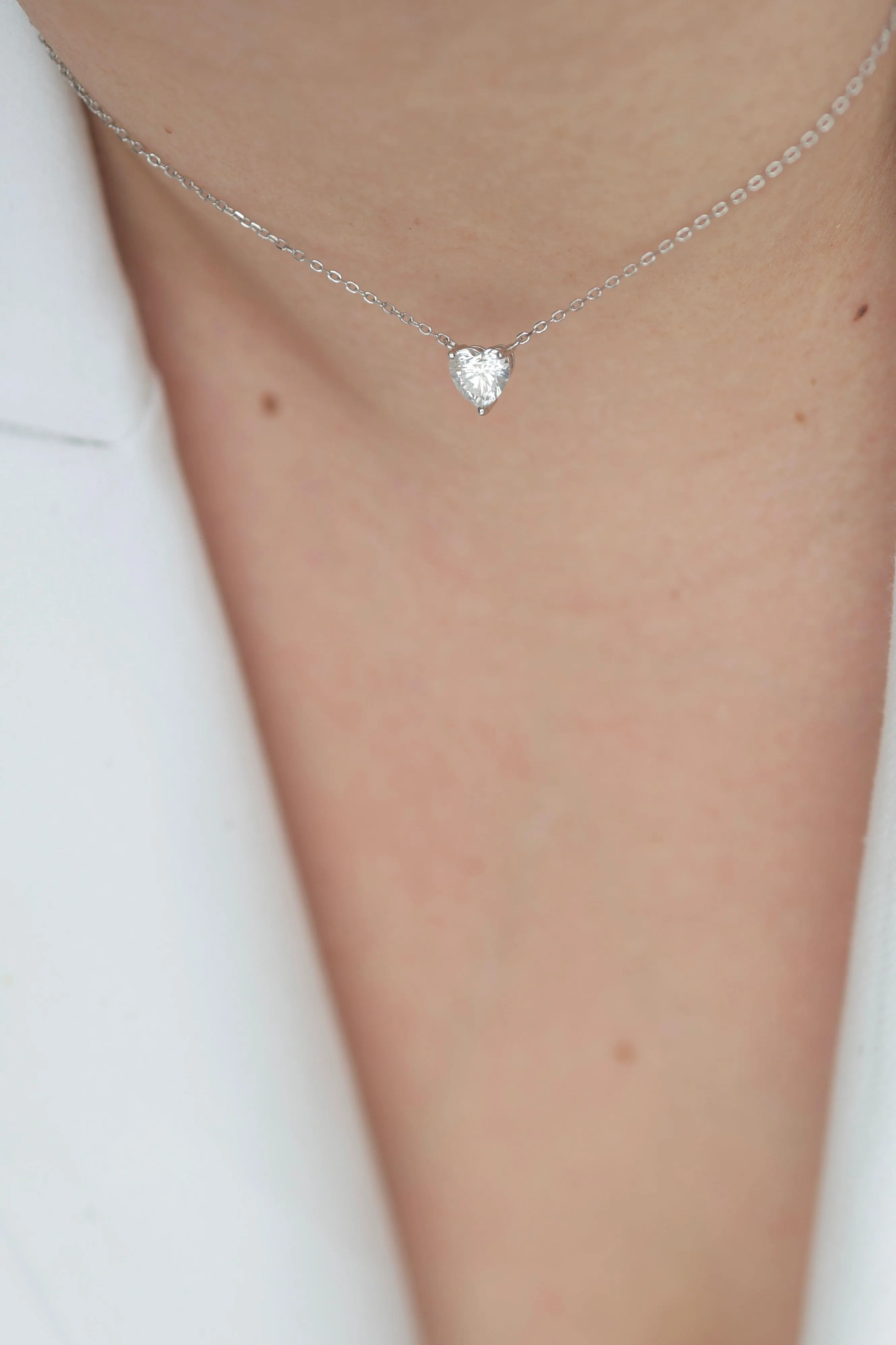 Moissanite Heart Necklace