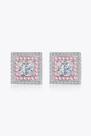 Moissanite Square Stud Earrings