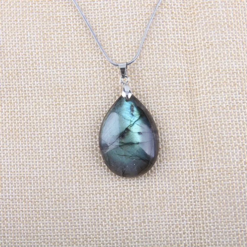 Natural  crystal Labradorite Sunstone Pendant