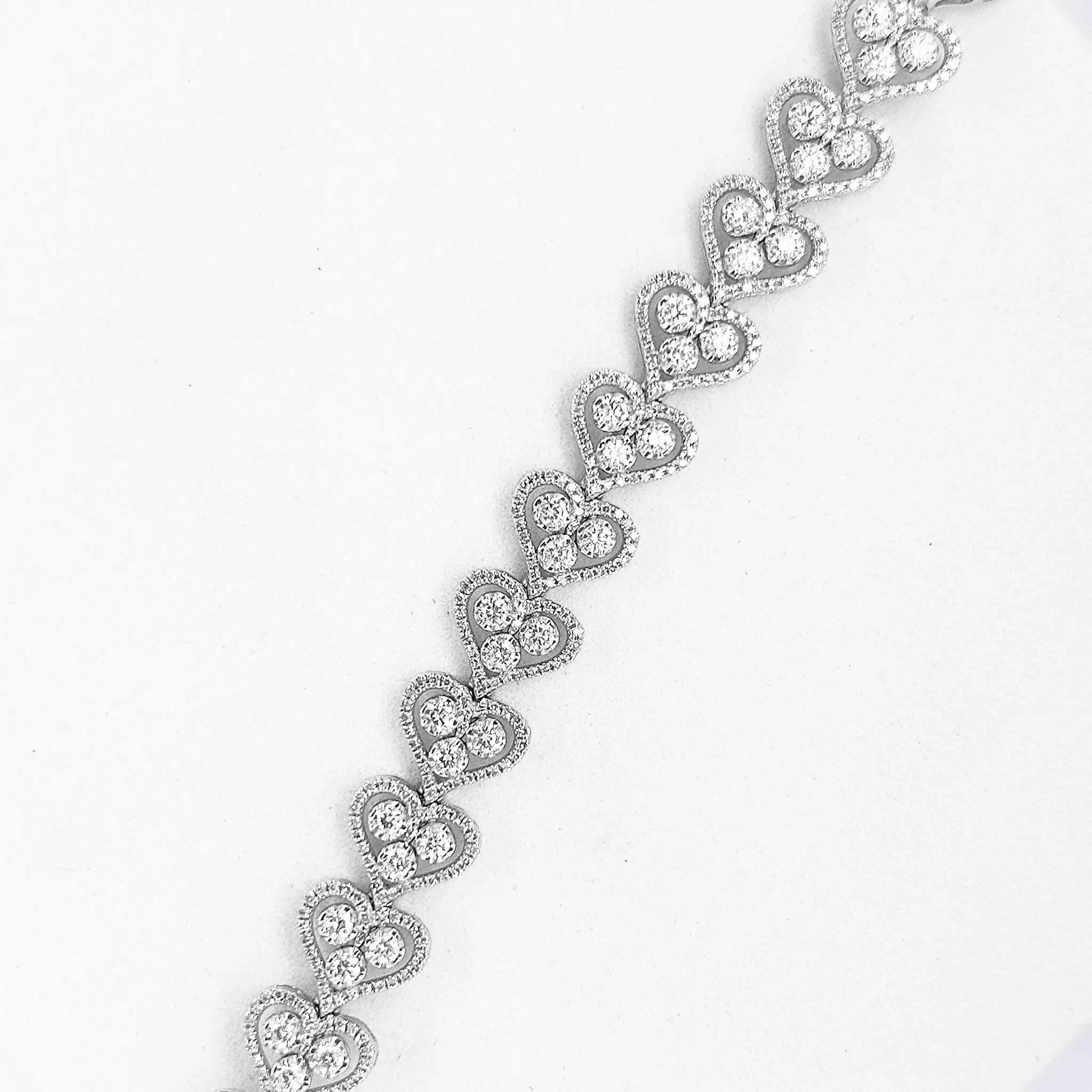 NEW Heart Cluster Eternity Diamond Bracelet 14kt