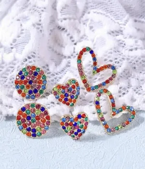 Oh La La Express Women Earrings Set Heart Shaped 3pairs