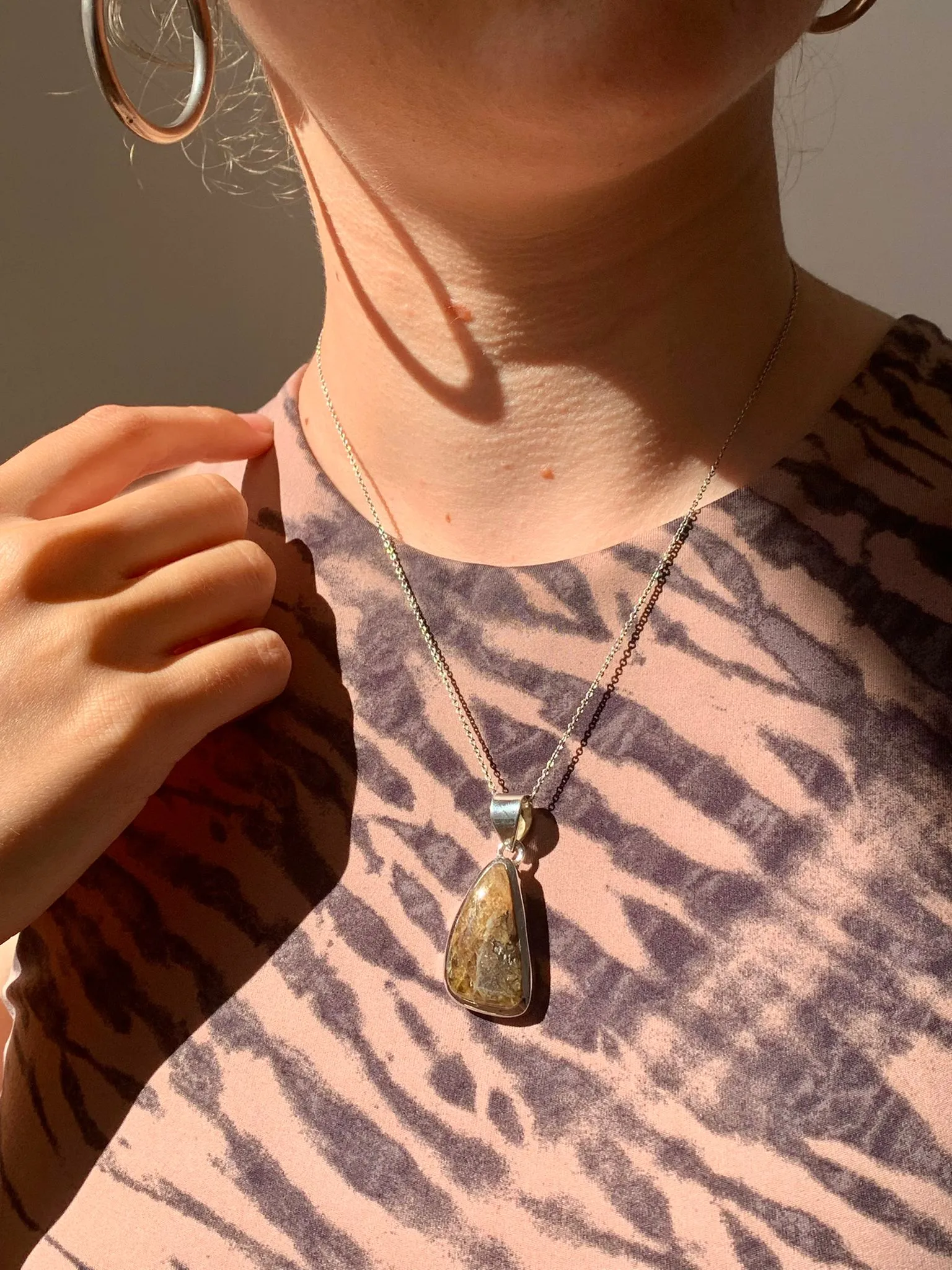 Olive Green Tourmaline Naevia Pendant - Freeform