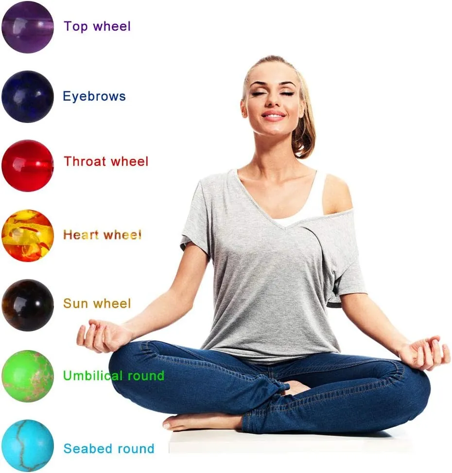 ONESING 2-12 Pcs Chakra Bracelets for Women Rock 7 Chakras Crystals and Healing Stones Bracelets 8mm Crystal Bracelets Yoga Beaded Bracelets for Women Men Essential Oil Diffuser