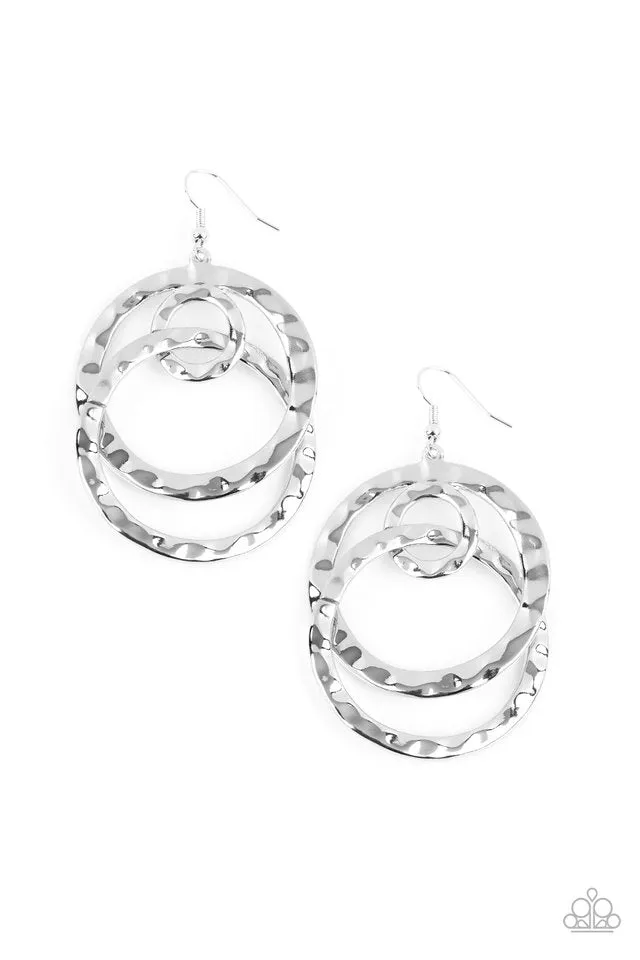 Paparazzi Earring ~ Modern Relic - Silver