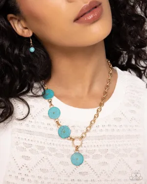 Paparazzi Necklace ~ Savory Stone - Gold