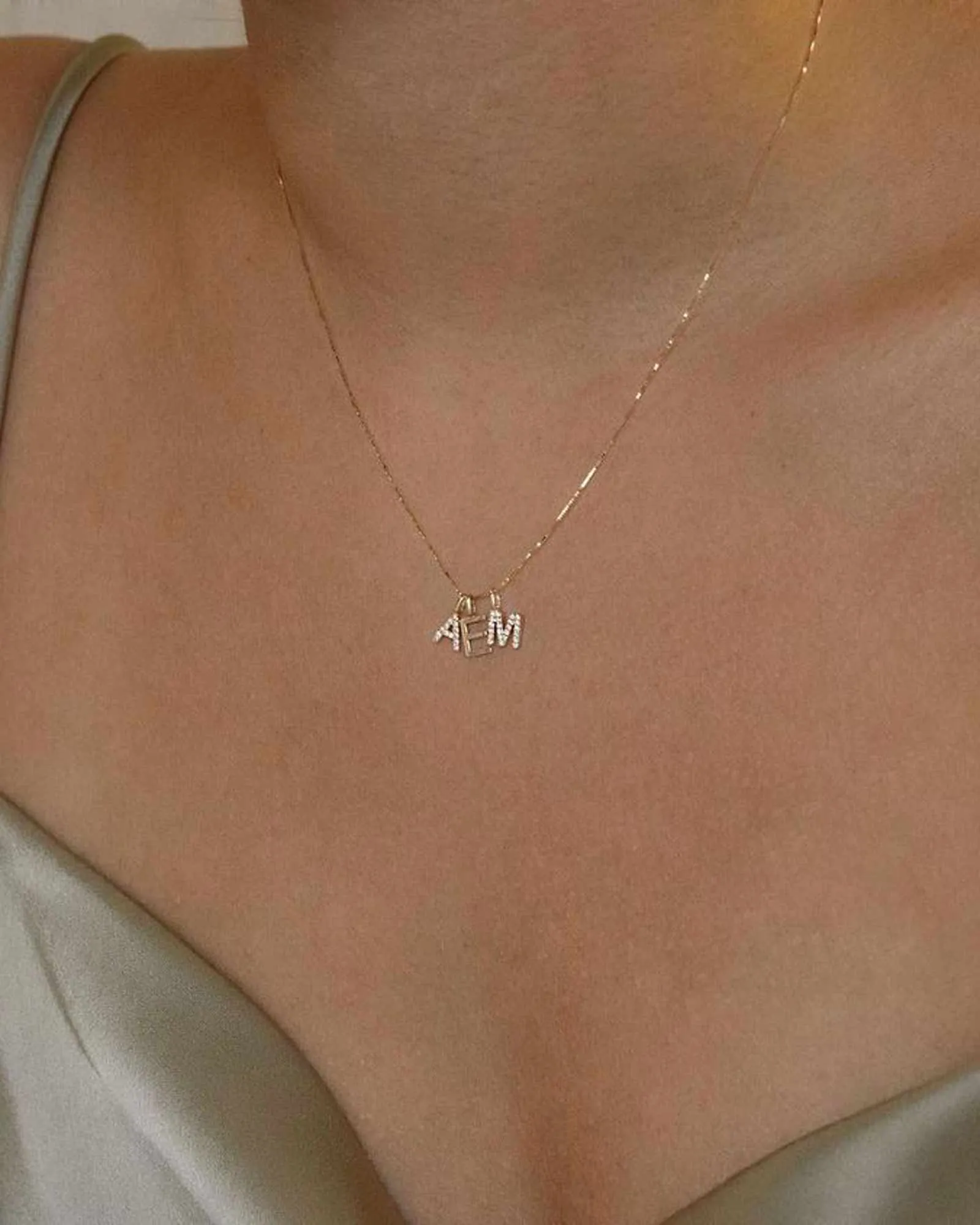 Pavé Diamond Monogram Pendant