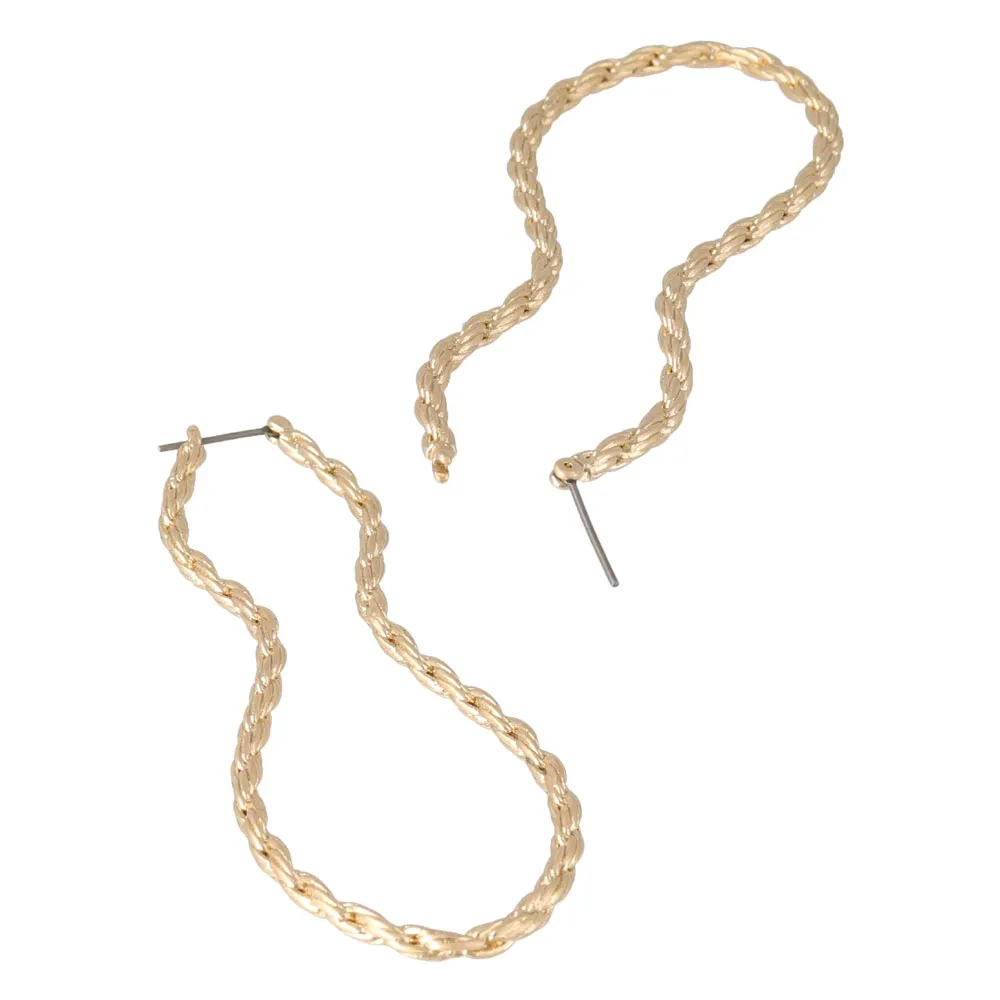 Peanut Shaped Chain Statement Earrings