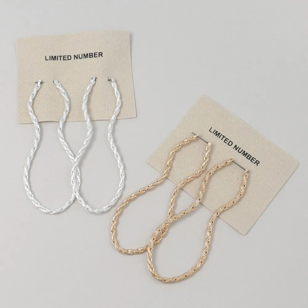 Peanut Shaped Chain Statement Earrings