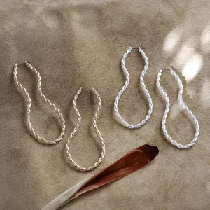 Peanut Shaped Chain Statement Earrings