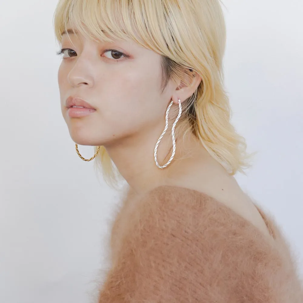 Peanut Shaped Chain Statement Earrings