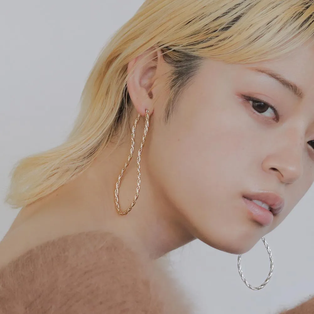 Peanut Shaped Chain Statement Earrings