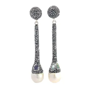 Pearl Crystal Drop Earrings