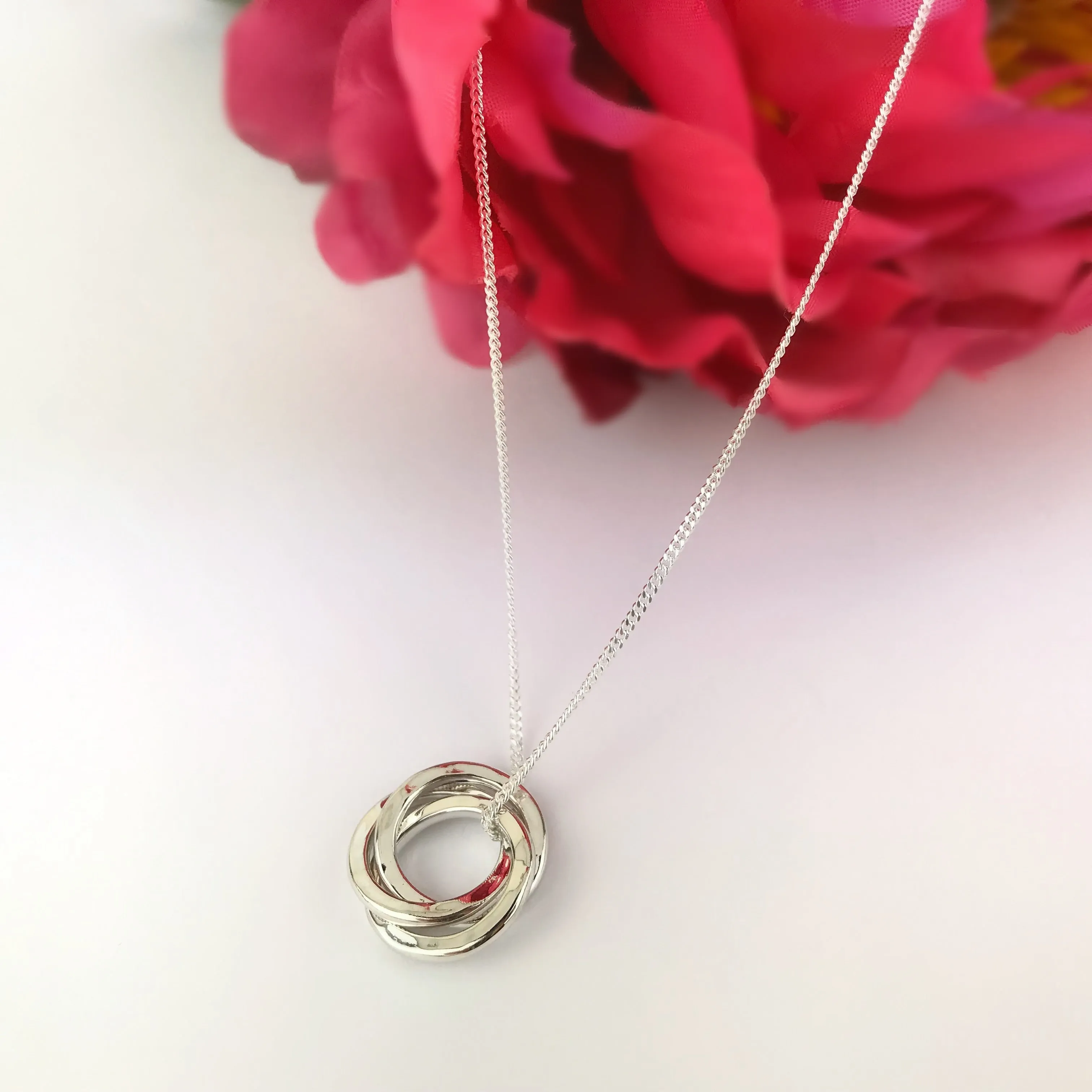 Personalised Medium Russian Rings Pendant - SPP2510