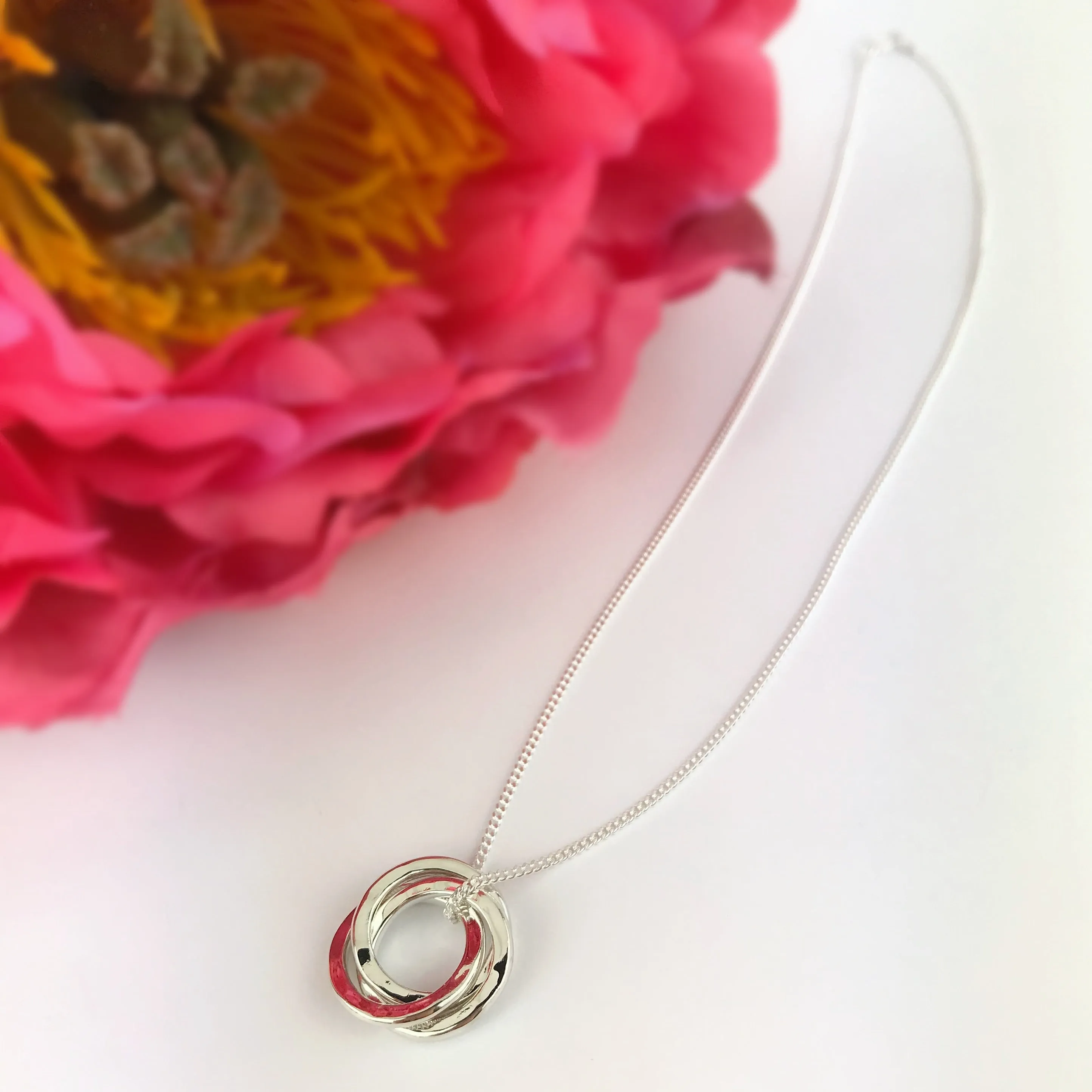 Personalised Medium Russian Rings Pendant - SPP2510