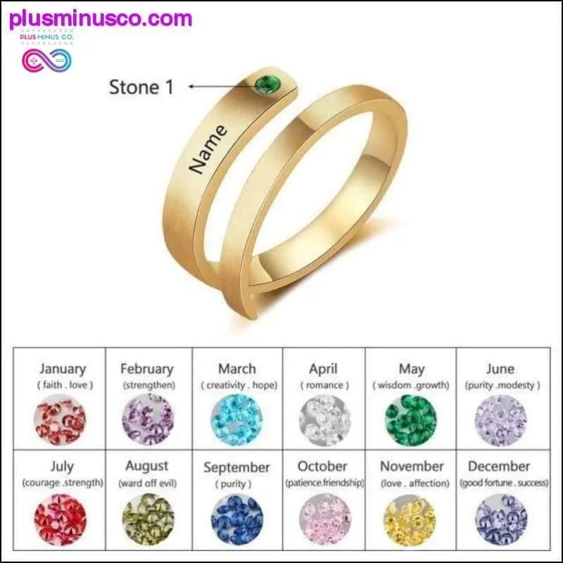 Personalized Mothers Rings Custom Name Birthstone Rings for