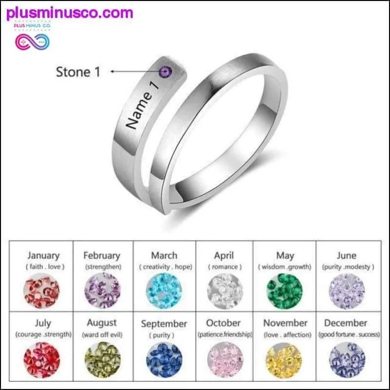 Personalized Mothers Rings Custom Name Birthstone Rings for
