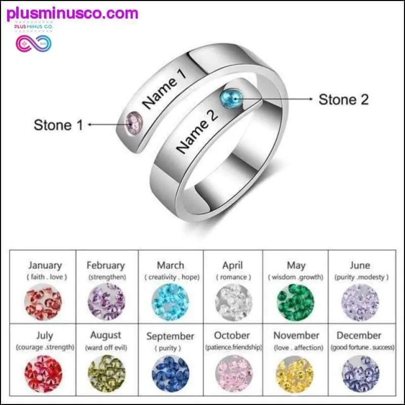 Personalized Mothers Rings Custom Name Birthstone Rings for