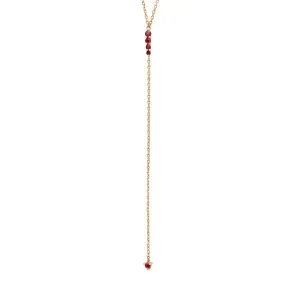Pointe Y Necklace - 14k Gold & Ruby