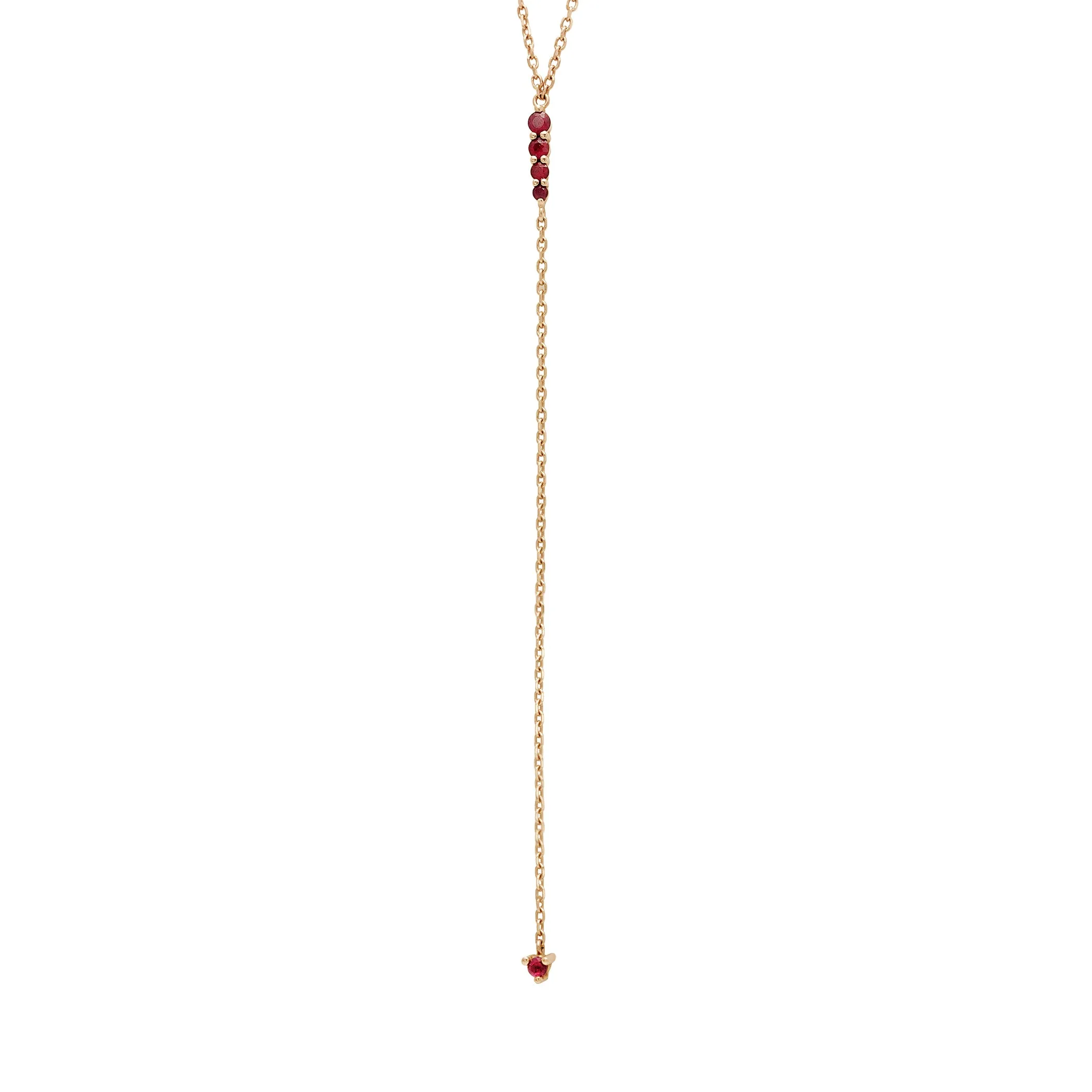 Pointe Y Necklace - 14k Gold & Ruby