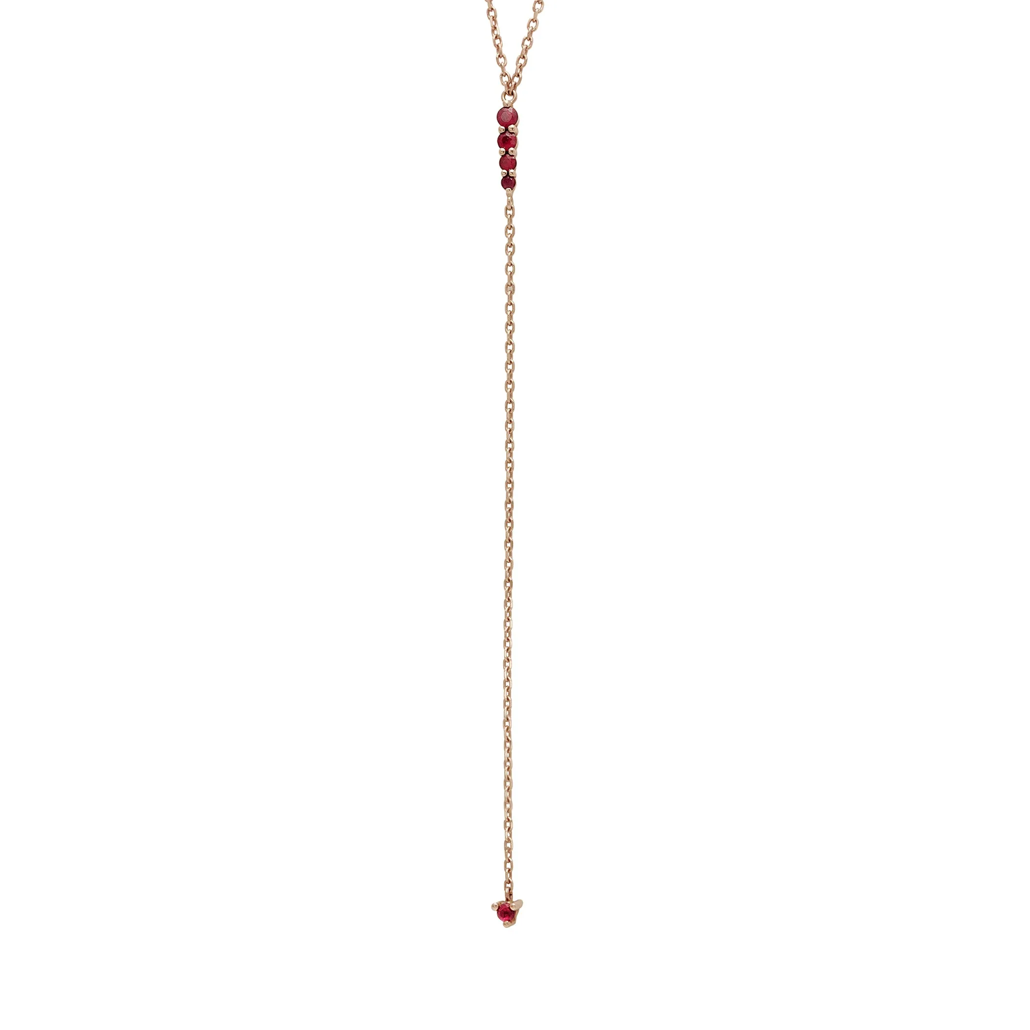 Pointe Y Necklace - 14k Gold & Ruby