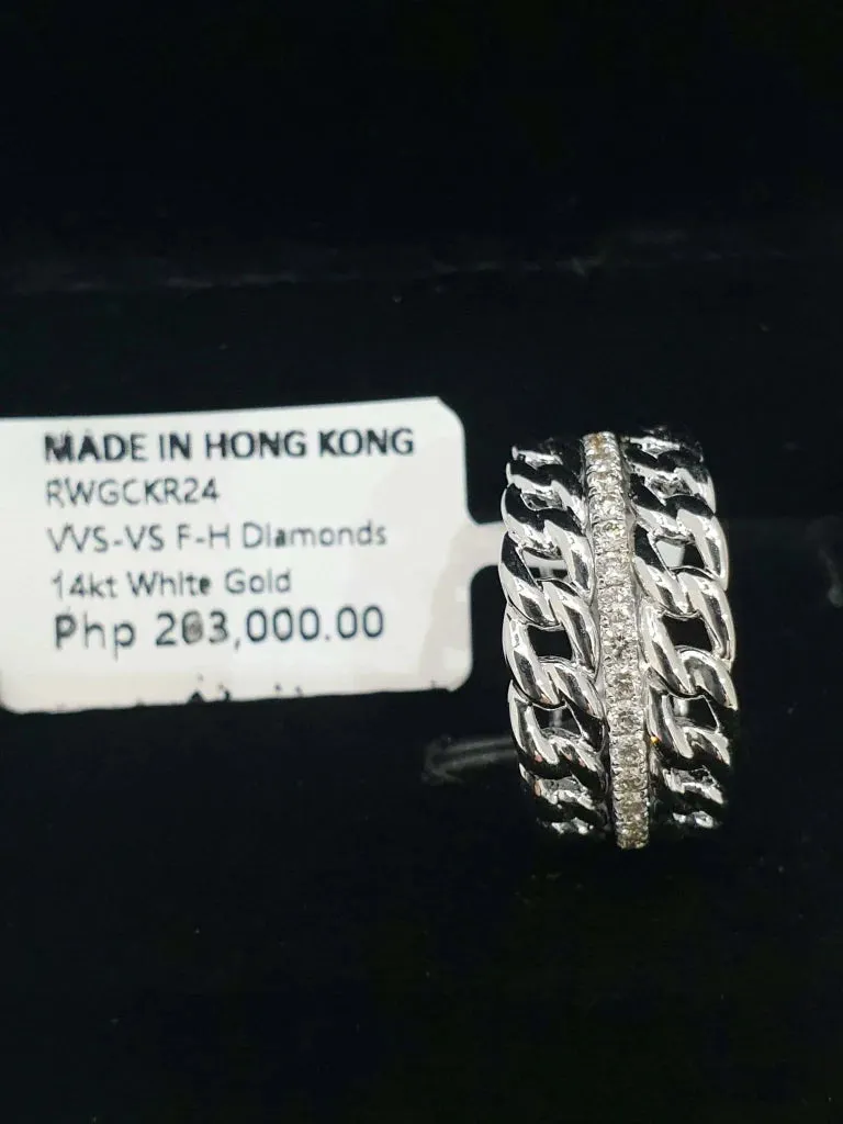PREORDER | Chain Paved Statement Diamond Ring 14kt