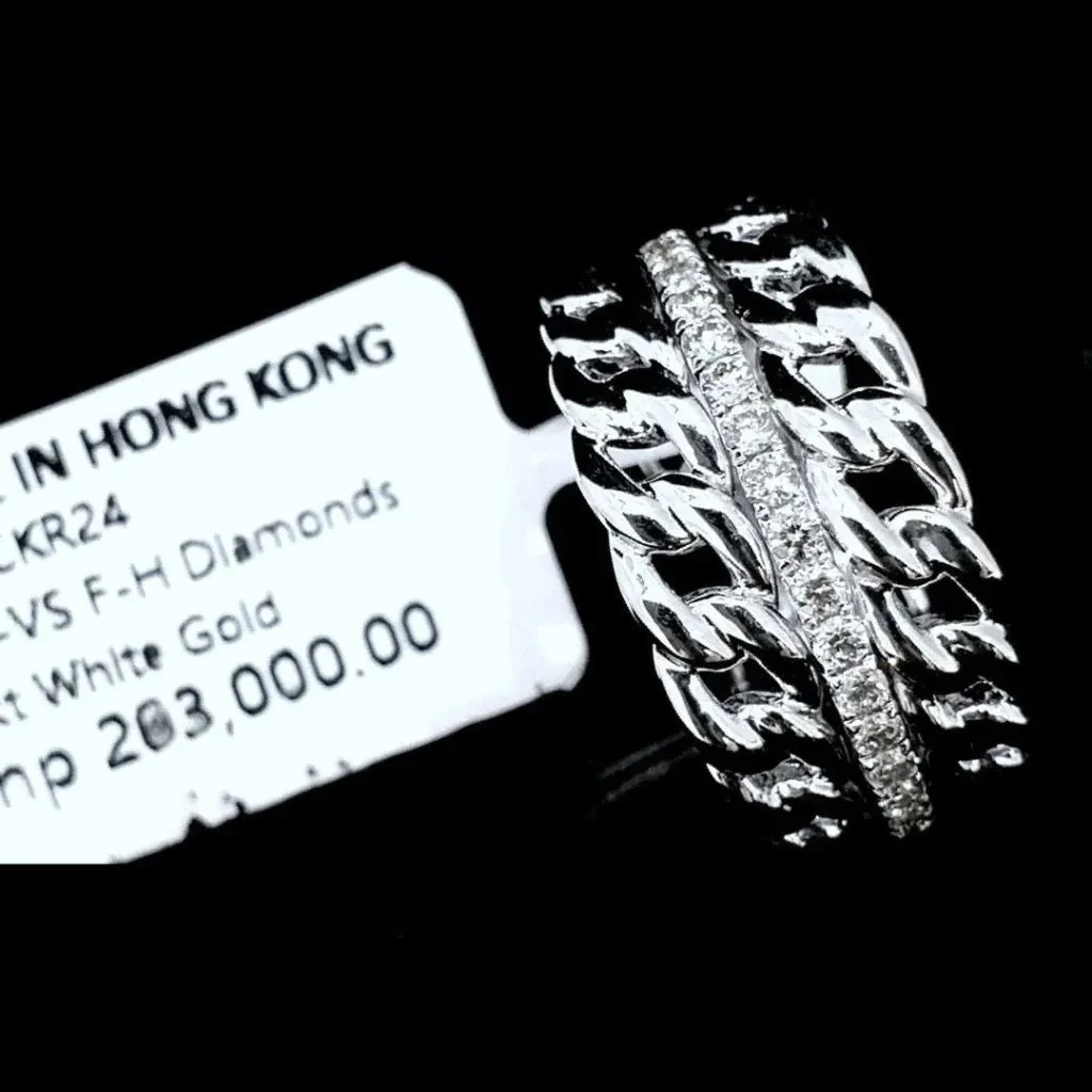 PREORDER | Chain Paved Statement Diamond Ring 14kt