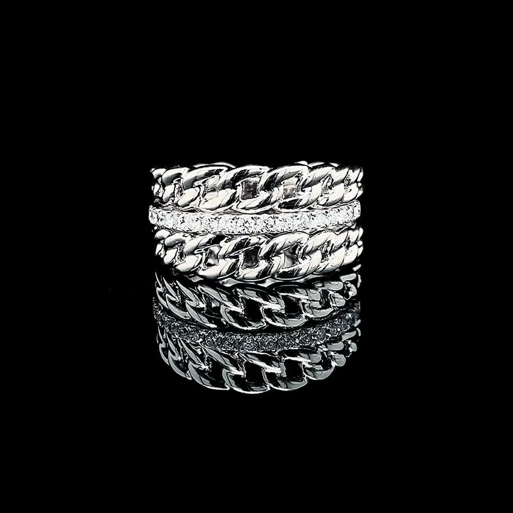 PREORDER | Chain Paved Statement Diamond Ring 14kt
