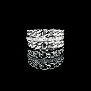 PREORDER | Chain Paved Statement Diamond Ring 14kt