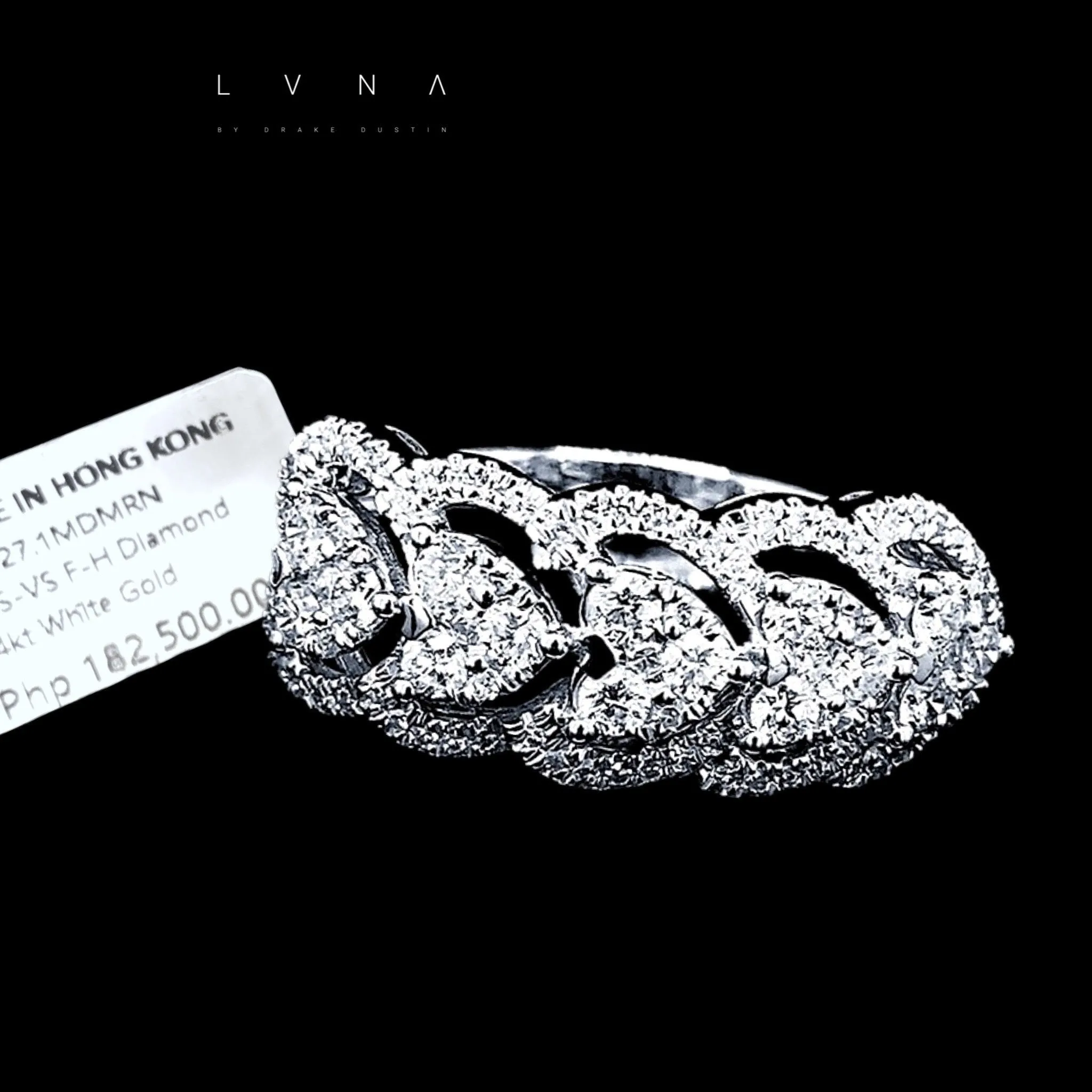 PREORDER | Heart Halo Half Eternity Diamond Ring 14kt