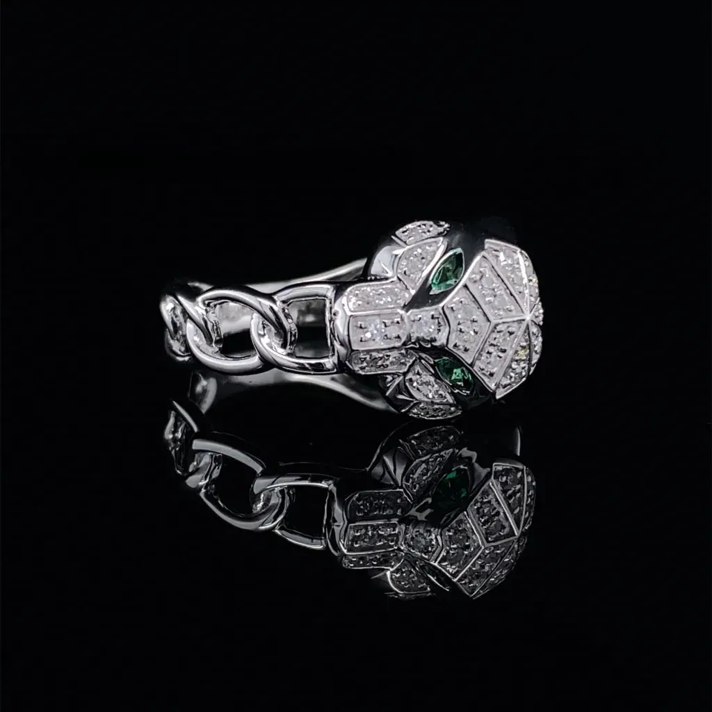 PREORDER | Panther Paved Diamond Ring 14kt