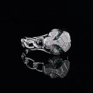 PREORDER | Panther Paved Diamond Ring 14kt