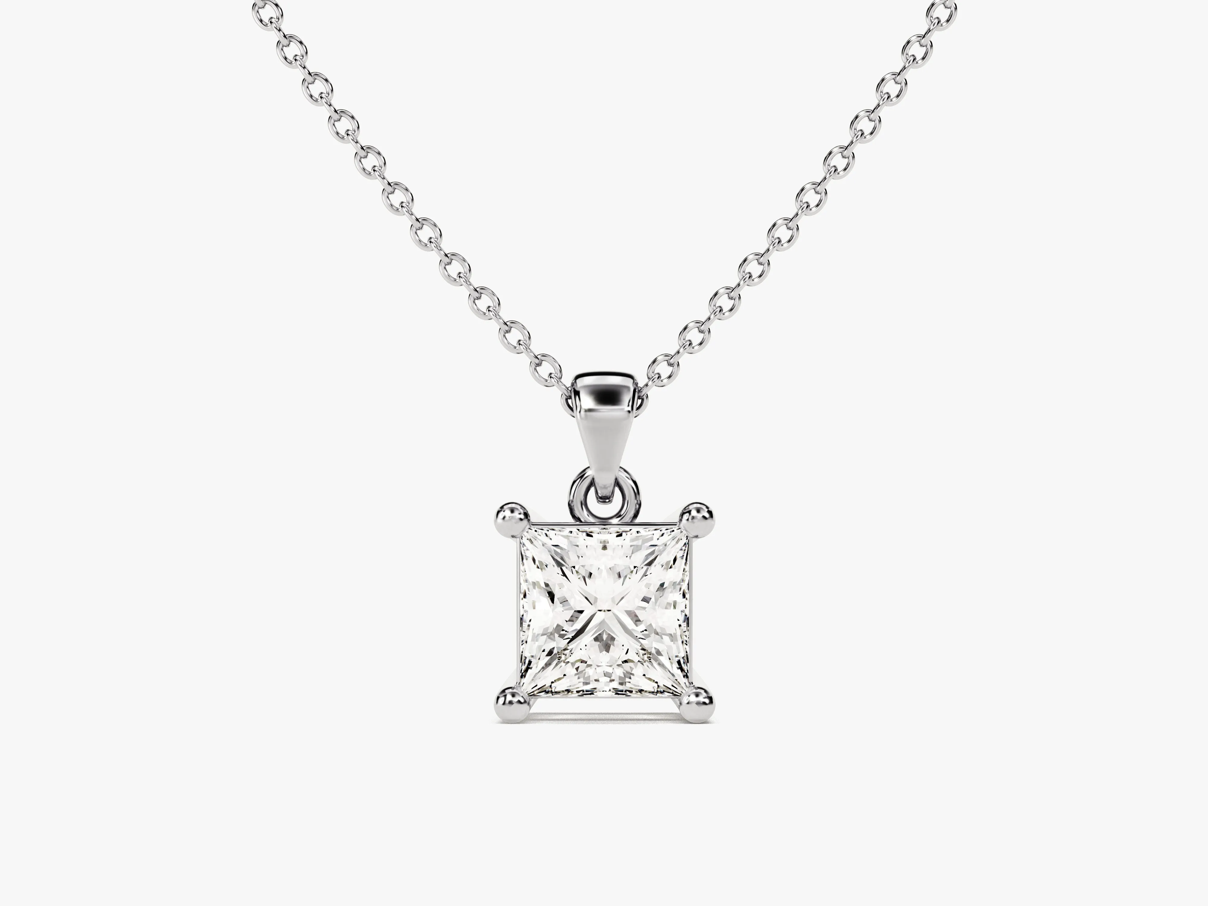 Princess Cut Moissanite Solitaire Pendant (0.50 CT)