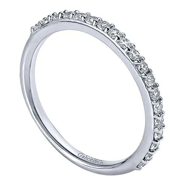 Prong Set Diamond Wedding Band .27Cttw 14K White Gold 143B