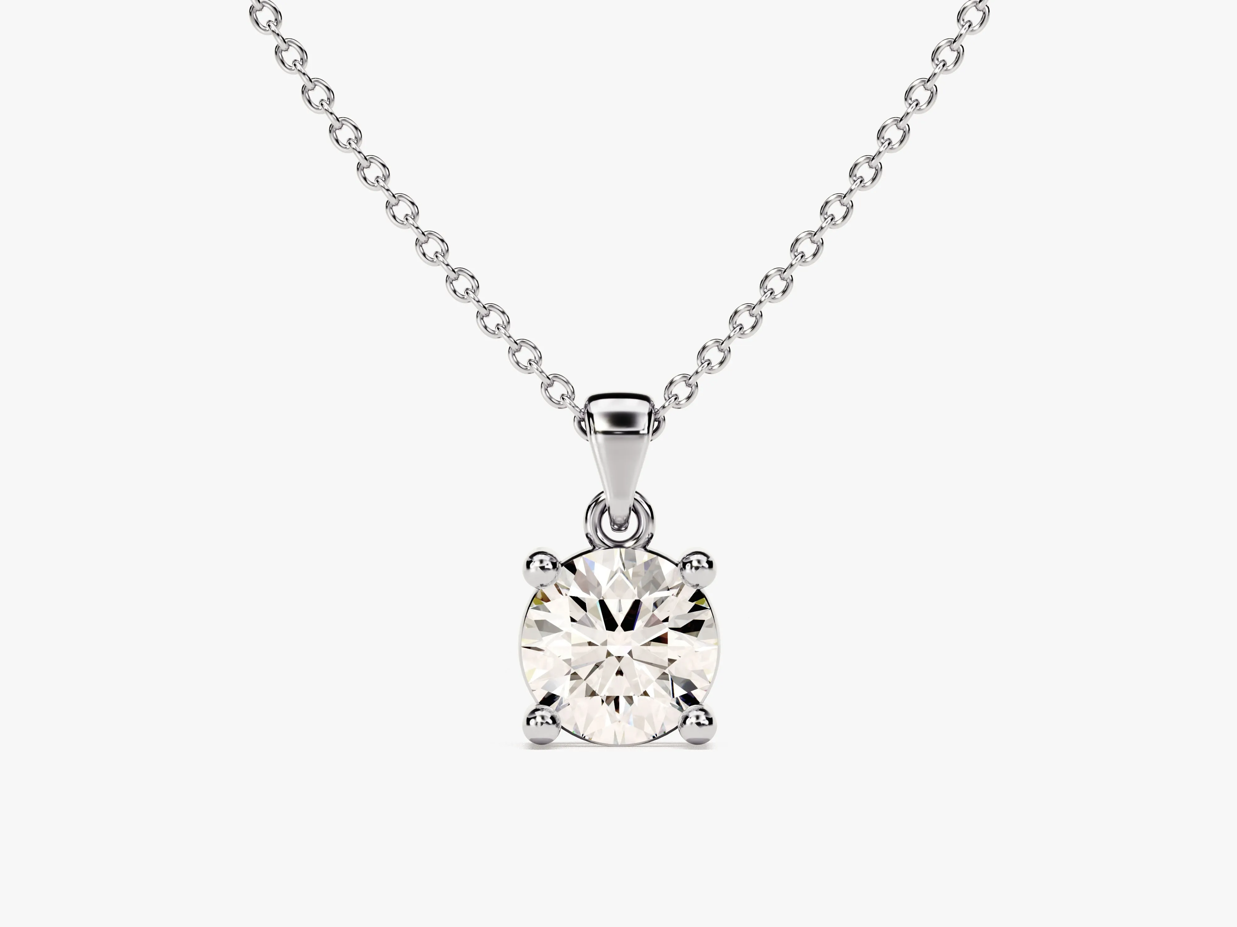 Prong Set Round Cut Lab Grown Diamond Solitaire Pendant (0.50 CT)