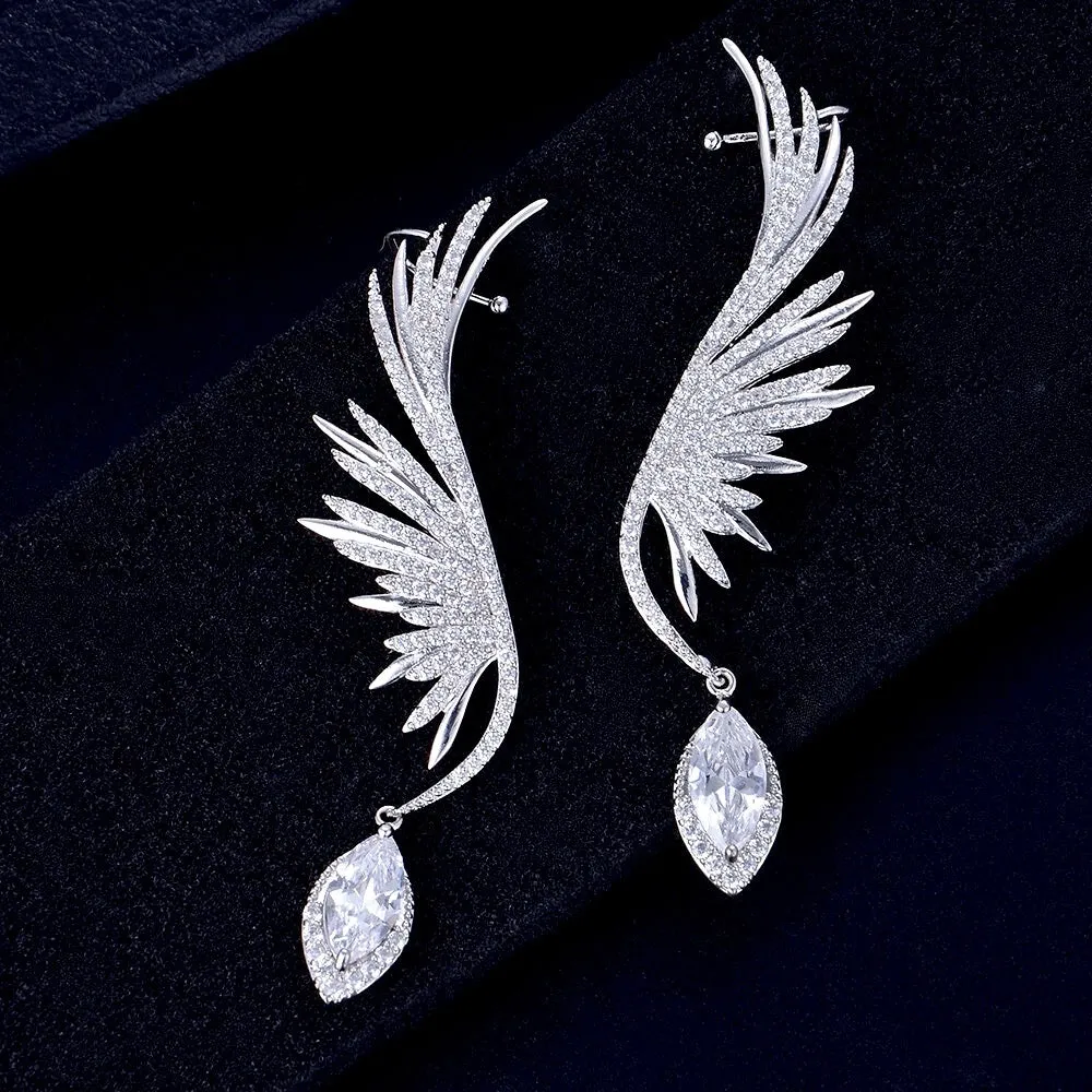 "Catalina" - Silver Cubic Zirconia Bridal Earrings