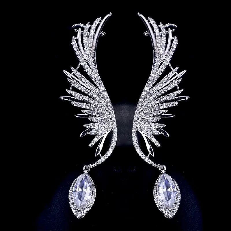 "Catalina" - Silver Cubic Zirconia Bridal Earrings