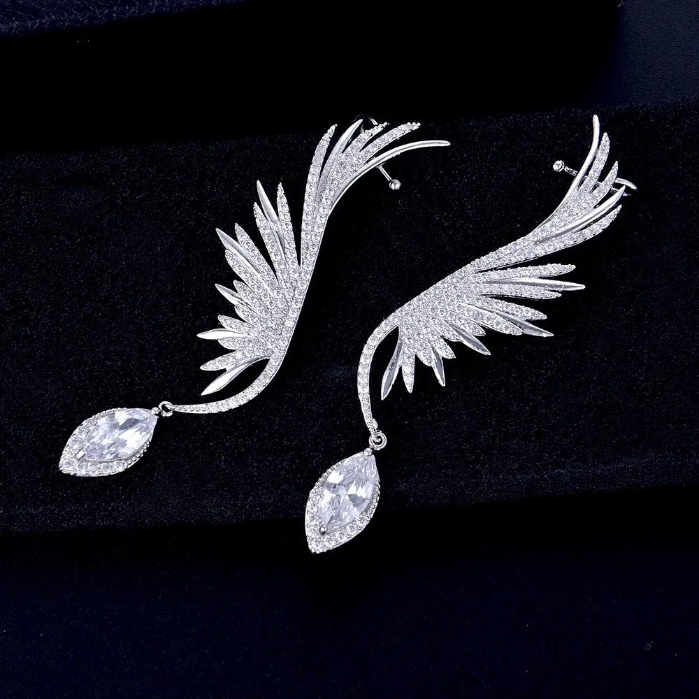 "Catalina" - Silver Cubic Zirconia Bridal Earrings