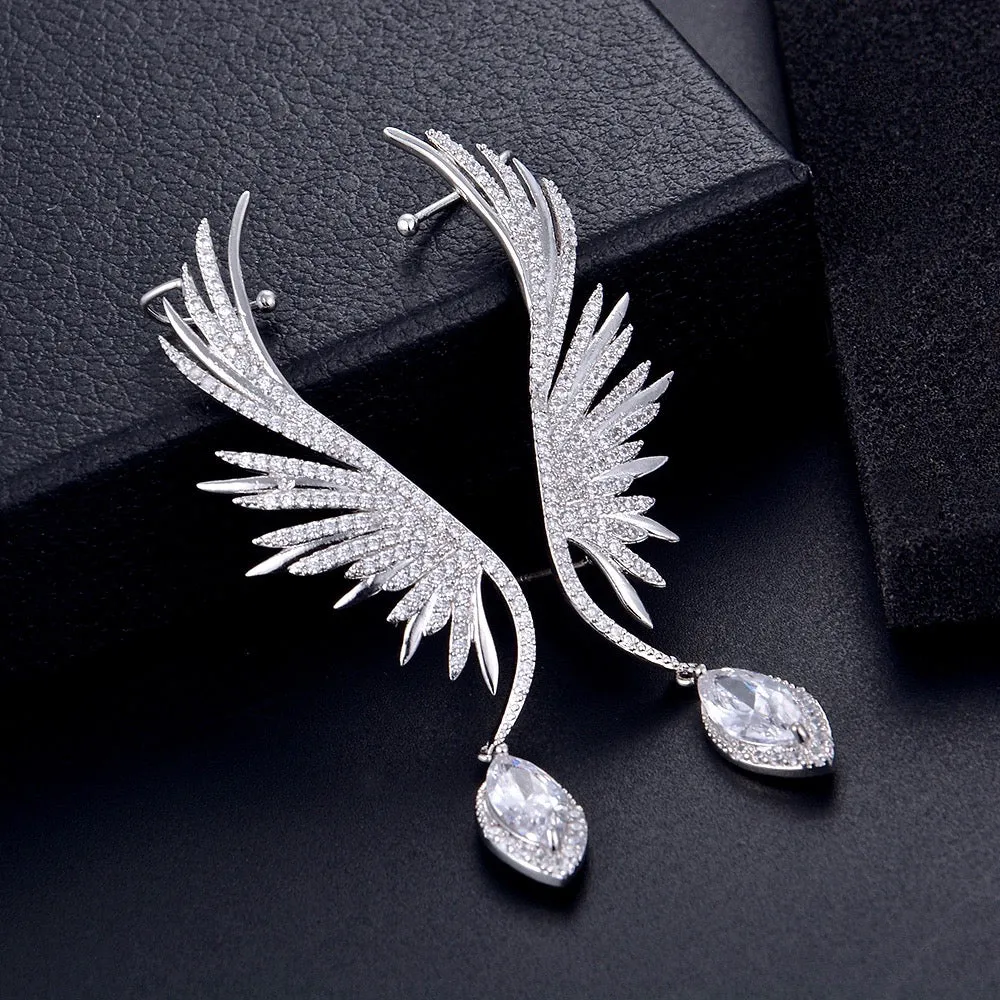 "Catalina" - Silver Cubic Zirconia Bridal Earrings