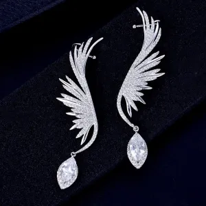 "Catalina" - Silver Cubic Zirconia Bridal Earrings