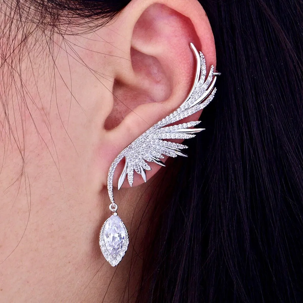 "Catalina" - Silver Cubic Zirconia Bridal Earrings